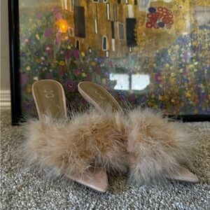 EGO Feather Heels in Blush Nude